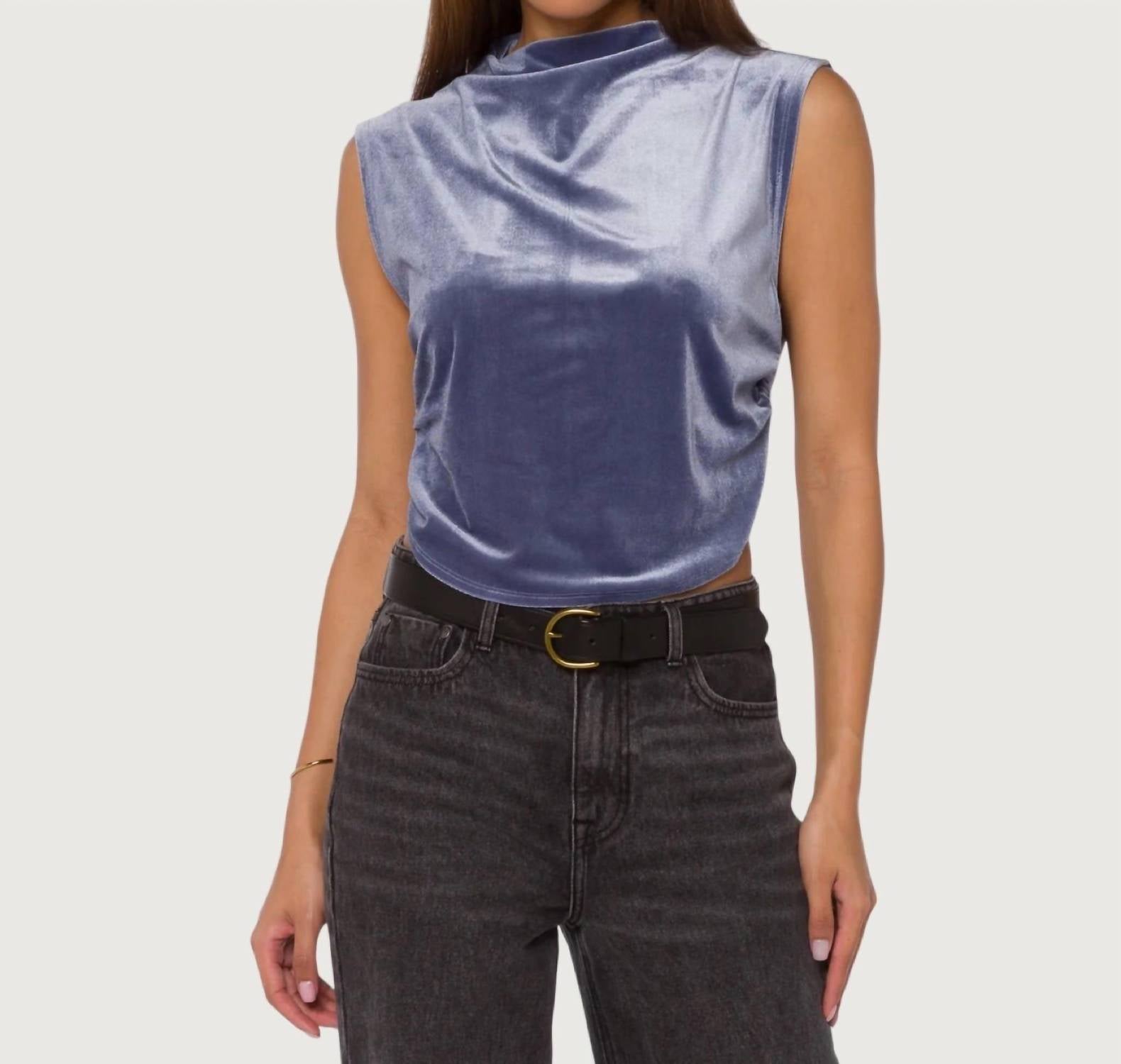 Velvet Heart - Lavali Velvet Sleeveless Mock Neck Top