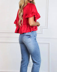 Day + Moon - Miraz Satin Ruffle Top