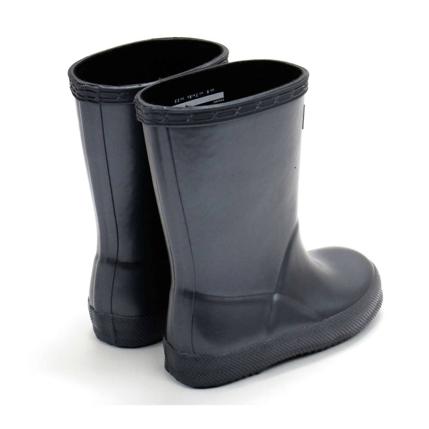 HUNTER Boys First Classic Original Nebula Rain Boots in black - kids' shoe - detail view