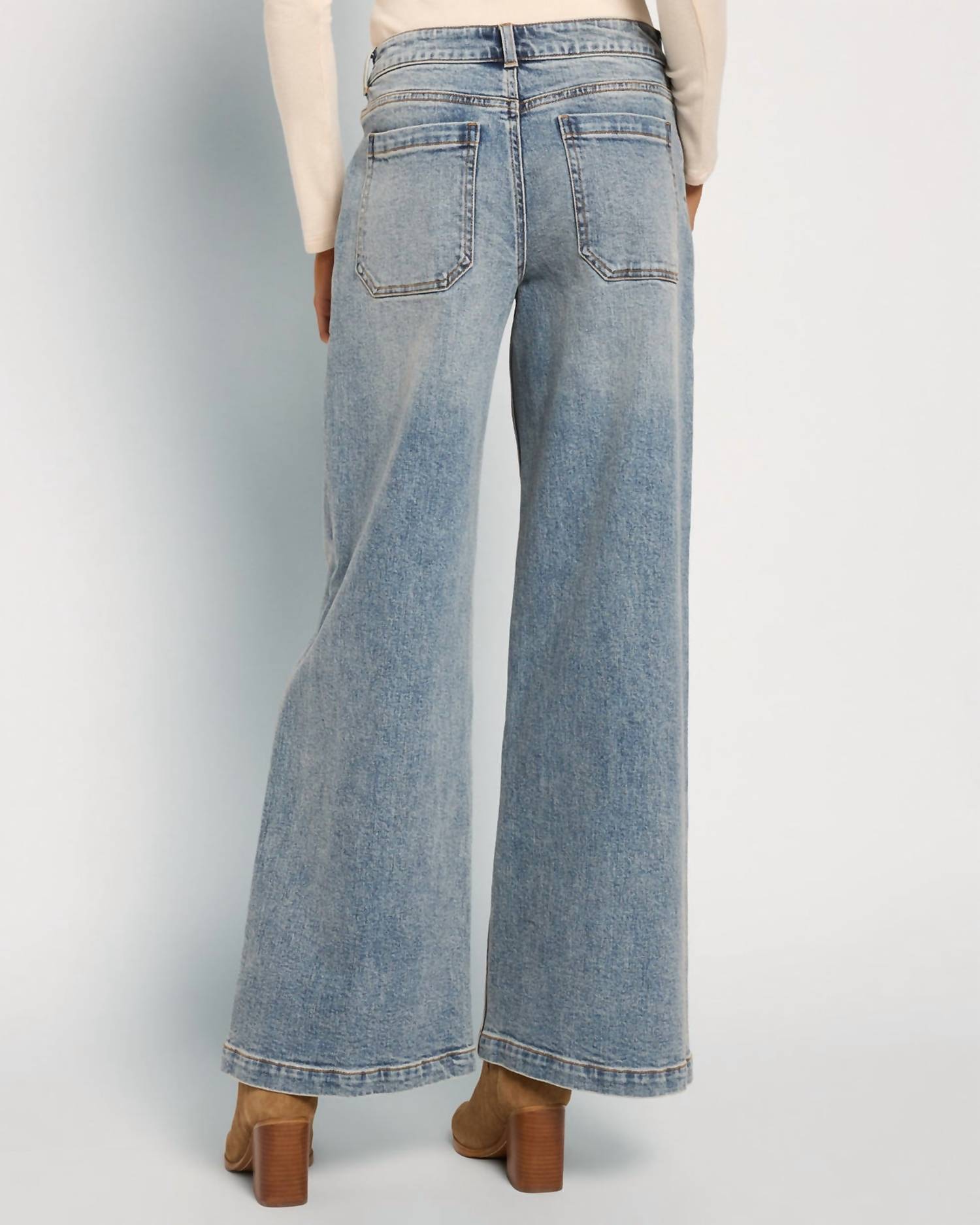 Seventy Eight and Sunny Nora Flare Jean in white water - women's jeans - detail view