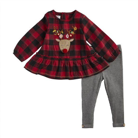 Mudpie - Girl's Alpine Reindeer Tunic & Legging Set