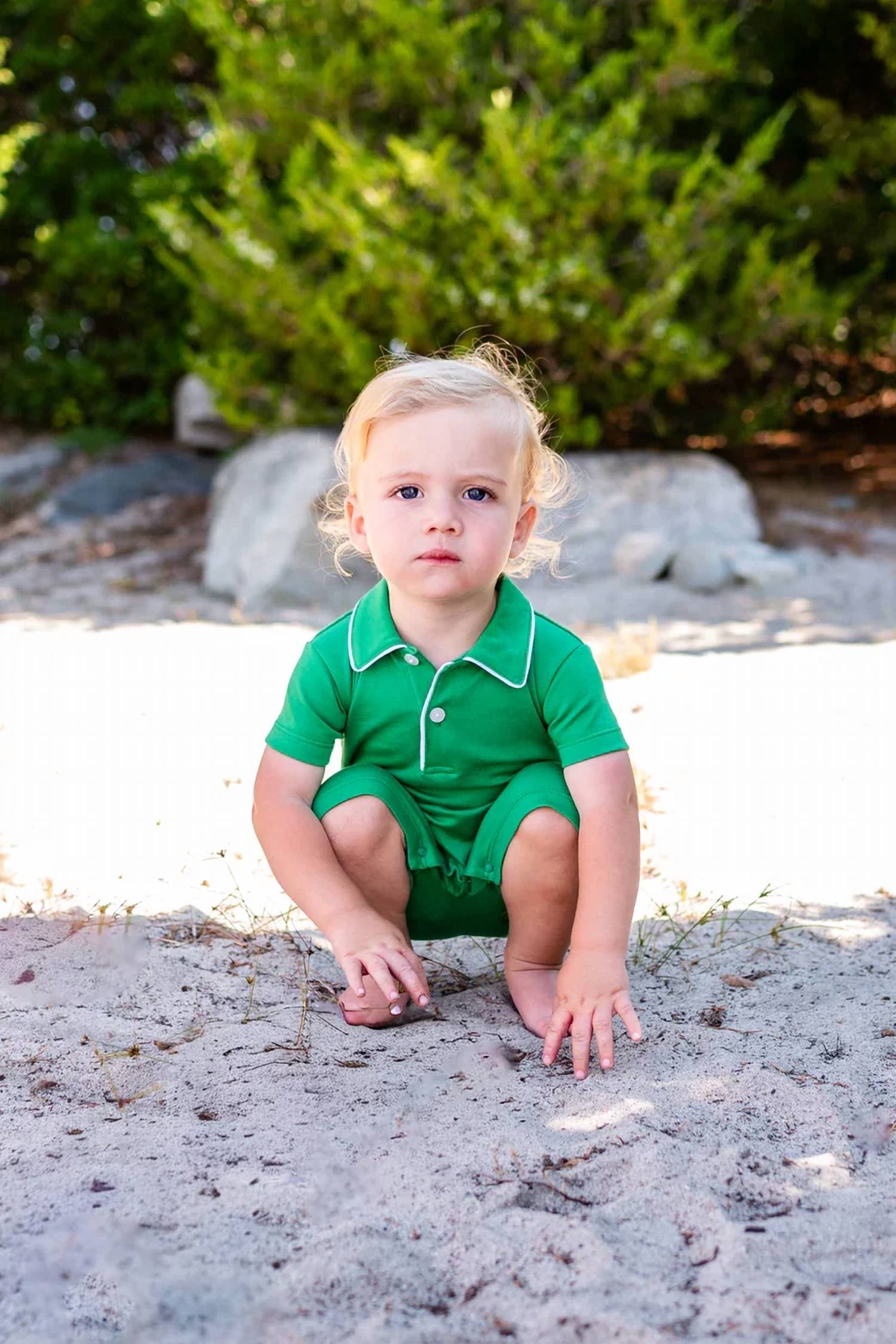 Maddie & Connor Co. - Baby Boy Cotton Blend Piping Romper