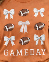 Ali Dee Wholesale - Footballs And Bows Game Day Tee