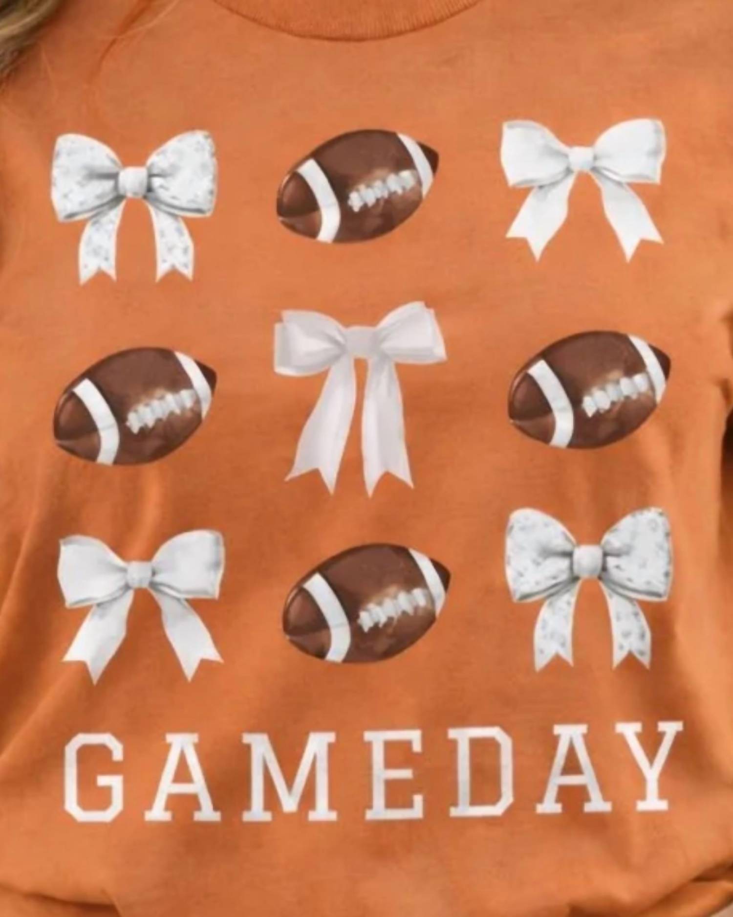 Ali Dee Wholesale - Footballs And Bows Game Day Tee
