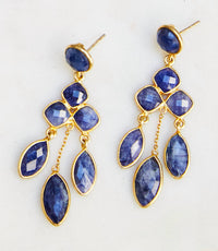 Felix Z - Chandelier Gemstone Earrings - earrings - gold - jewelry