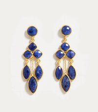 Felix Z - Chandelier Gemstone Earrings - earrings - gold - jewelry