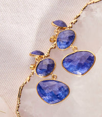 Felix Z - Triple Drop Gemstone Earrings - blue - earrings - jewelry