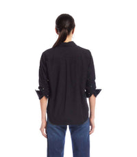 Karen Kane - Embellished Ruched Sleeve Shirt