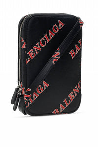 Balenciaga - Men's Calfskin Leather Sport Print Phone Holder Bag