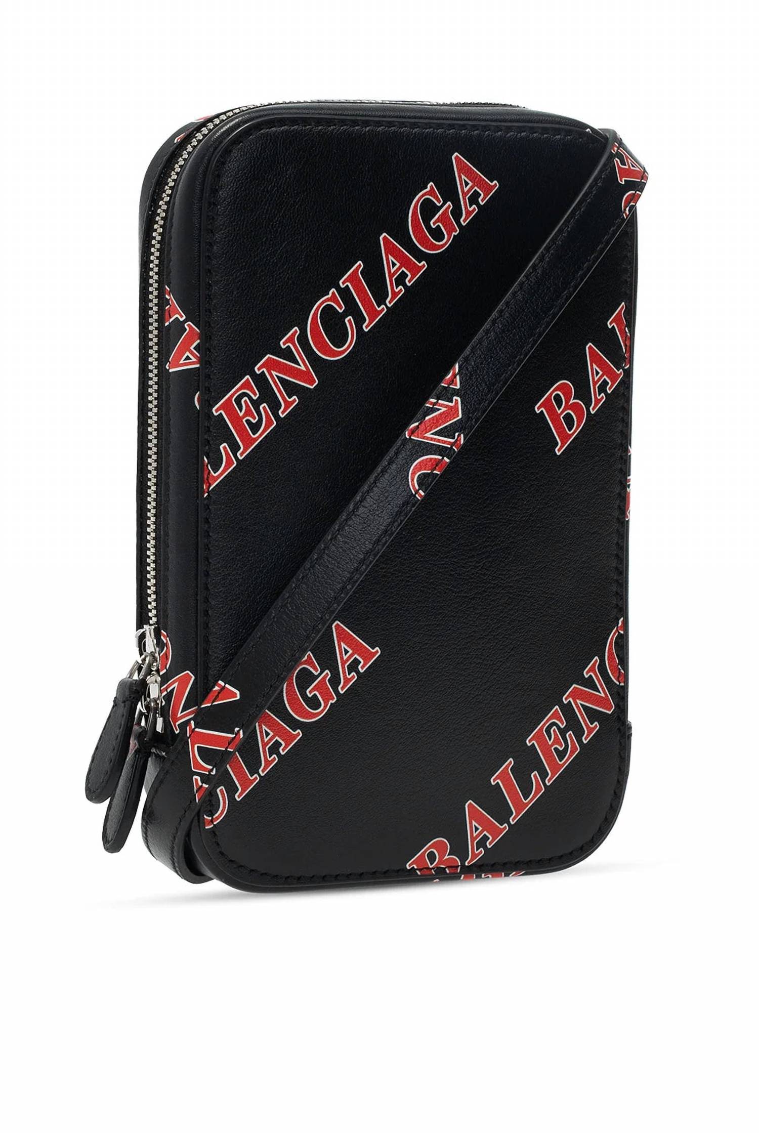 Balenciaga - Men's Calfskin Leather Sport Print Phone Holder Bag