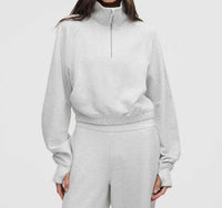 Lululemon - Scuba Cropped 1/2 Zip Funnel Neck Waffle Sweater