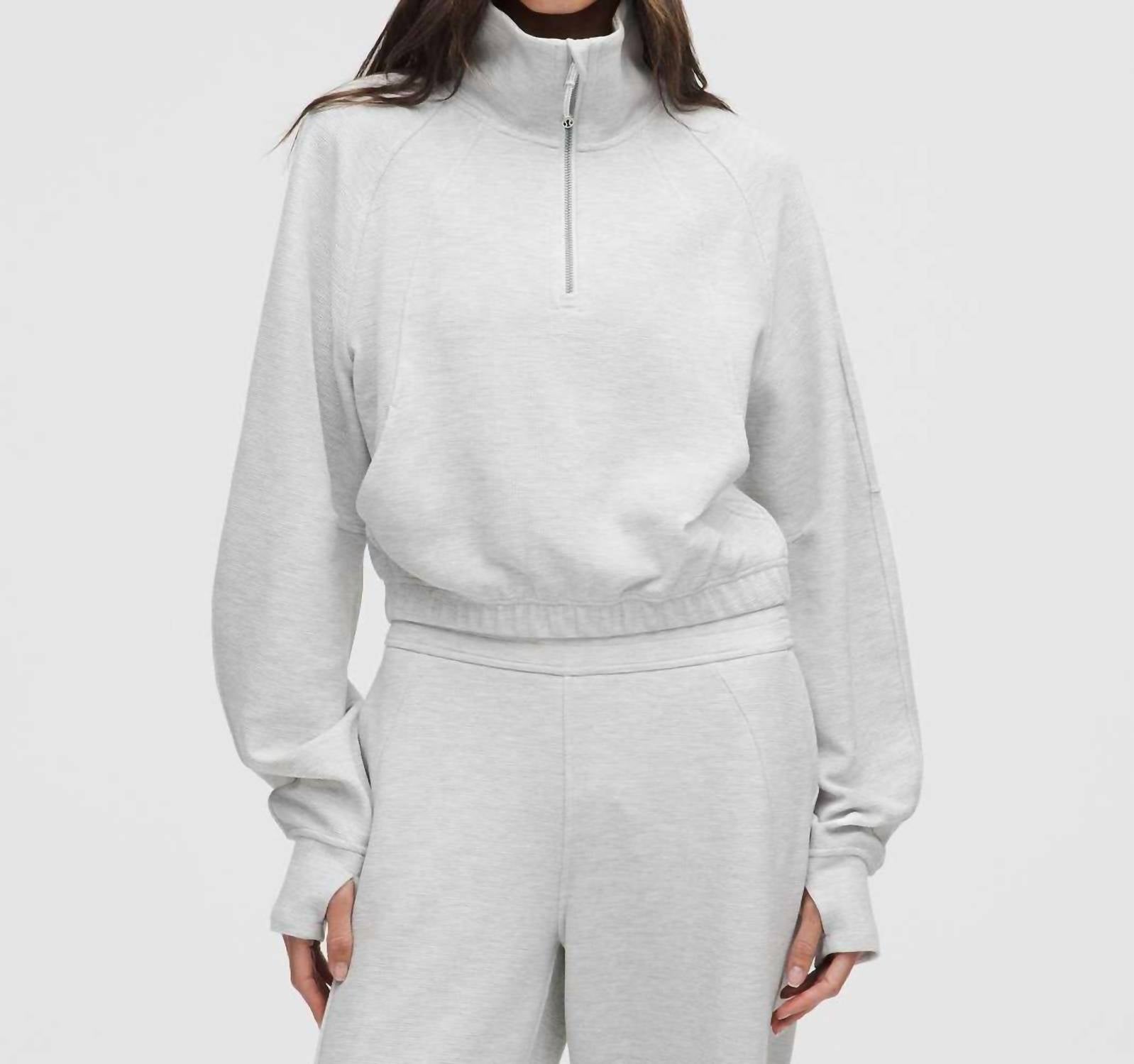 Lululemon - Scuba Cropped 1/2 Zip Funnel Neck Waffle Sweater