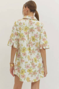 entro Floral Button Up Mini Dress in multi - women's dress - alternate view