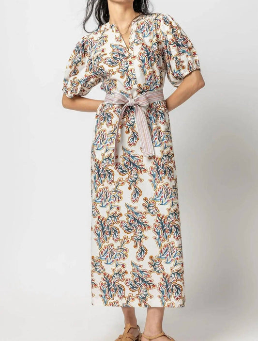 Lilla P - Split Neck Full Sleeve Maxi Dress