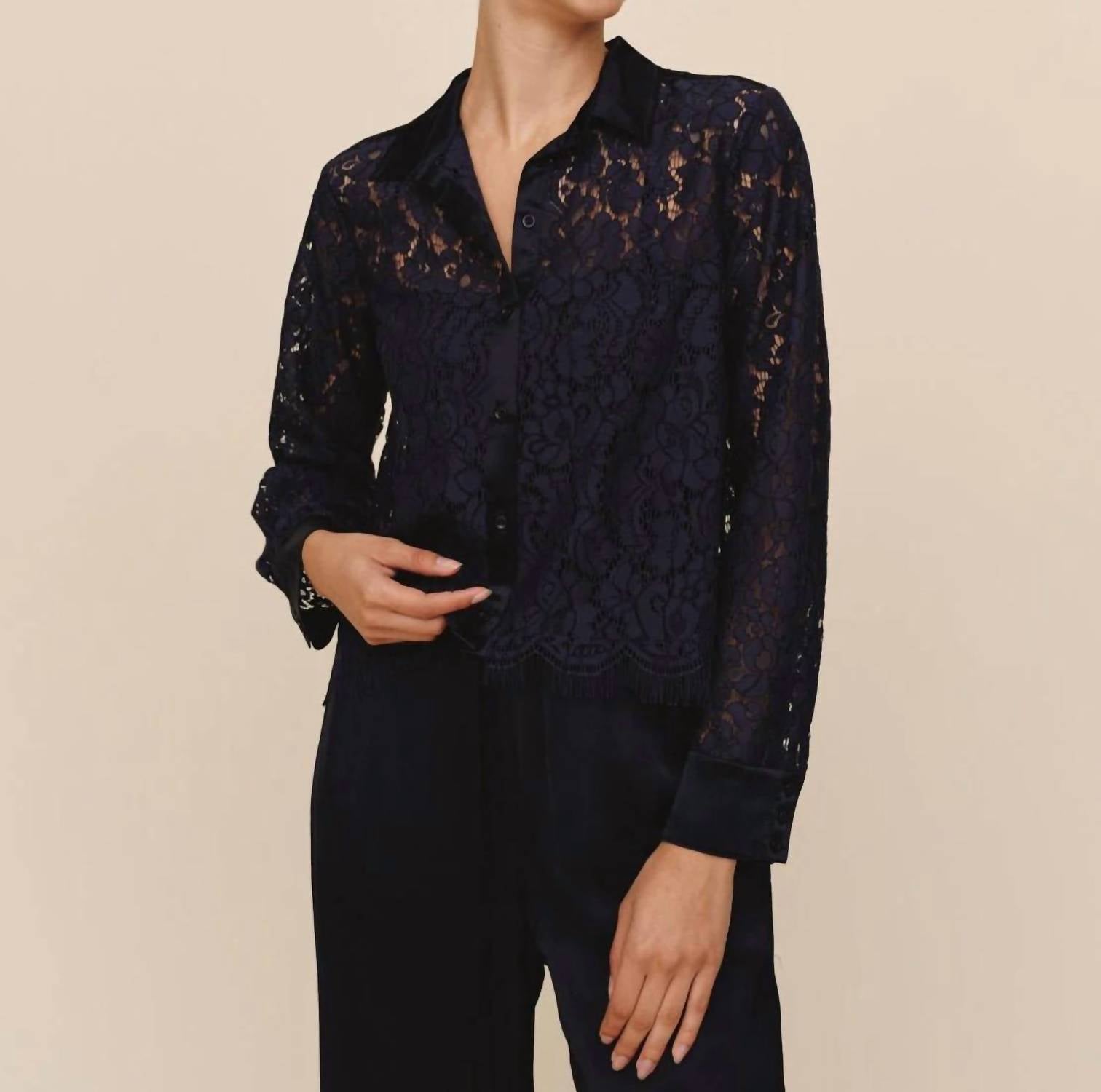 Bella Dahl - Lace Contrast Button Down Shirt