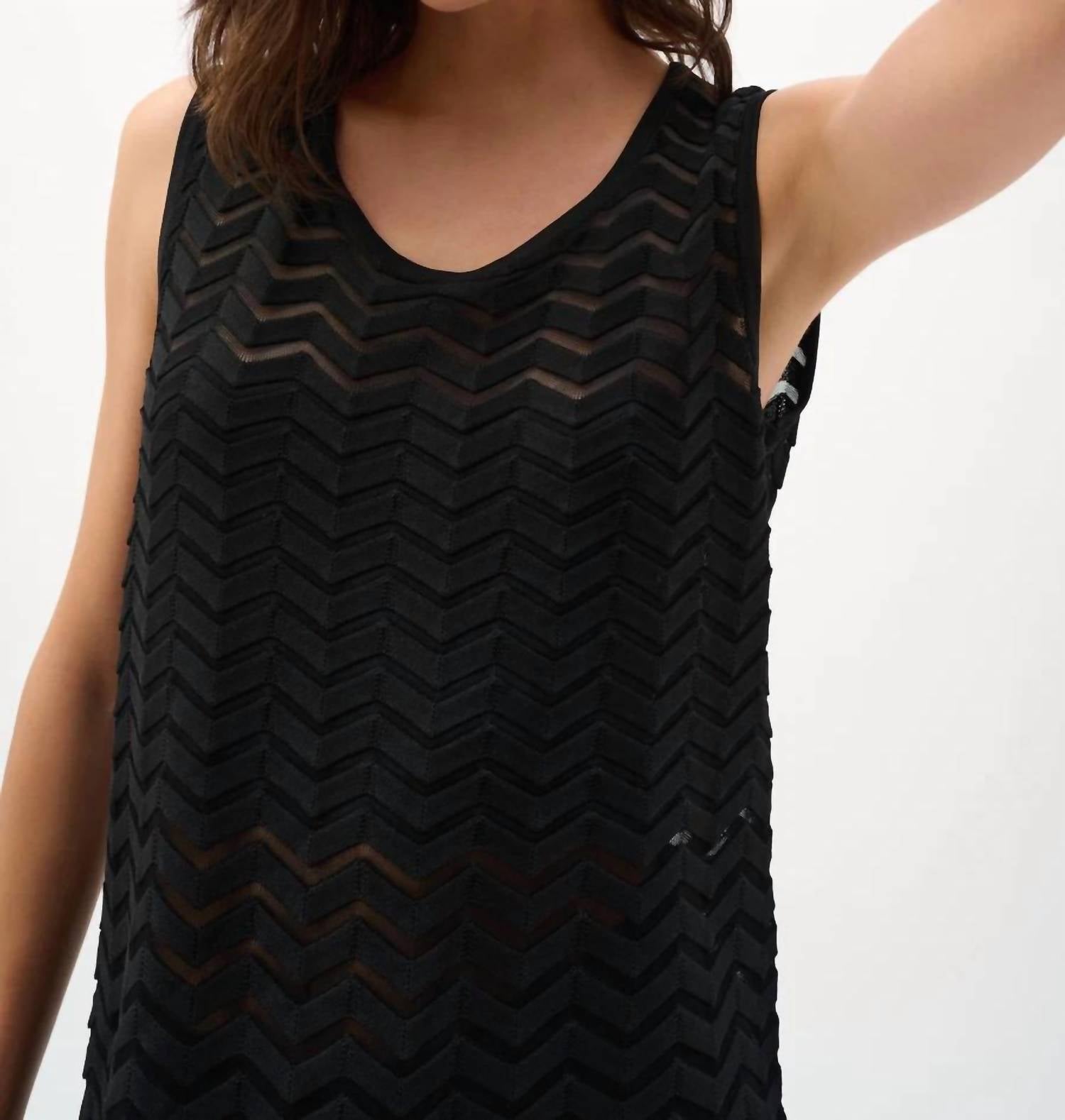 Joseph Ribkoff - Knit Chevron Stitch Relaxed Tunic Top