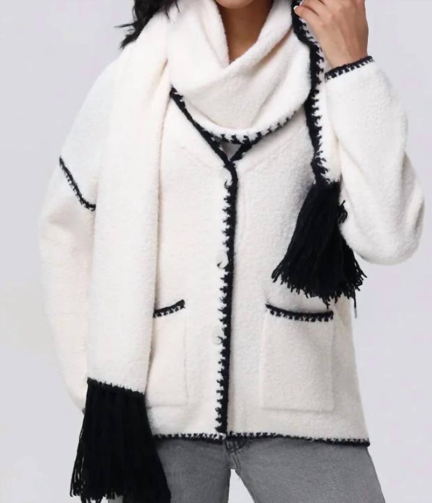 525 America - Tierney Whipstitch Scarf Neckline Cardigan