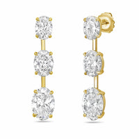 Diana M Jewels - Women's Oval Lab-Grown Diamond Stud Earrings (13.00 Ct TCW) - Signature