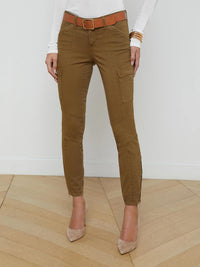 L'Agence Patton Cargo Skinny Pant in brown olive - women's pants
