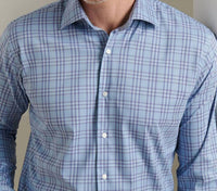 PETER MILLAR Brevard Sport Shirt in ruddy blue - men's shirt - detail view