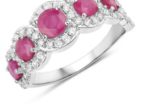 Diana M Jewels Women's Round Natural Ruby Fashion Ring (1.99 Ct) - Classic in 14k white gold - women's jewelry - detail view