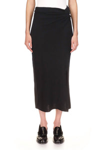 Marina Moscone - Wool Twisted Slit Skirt