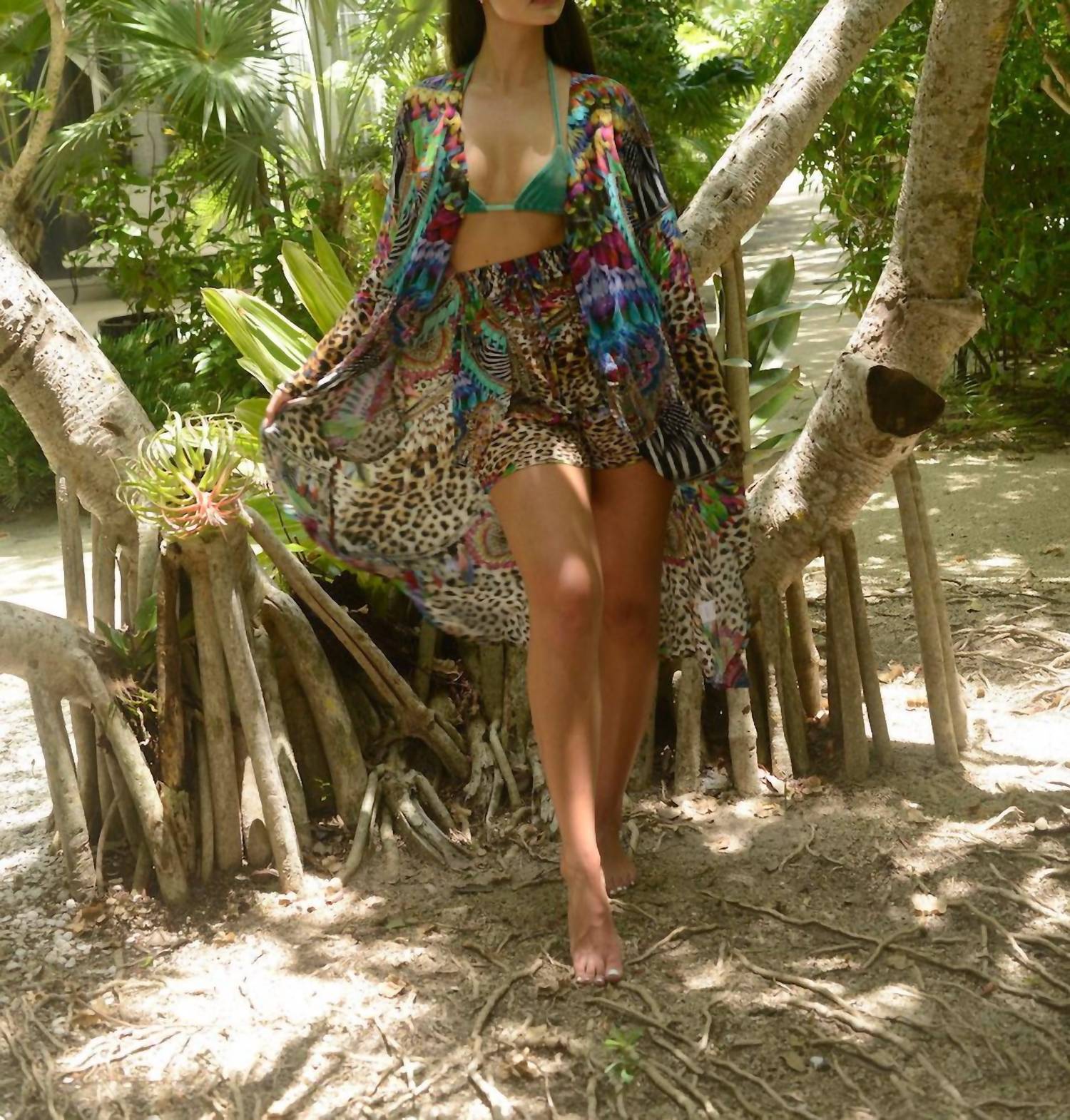 Luxe Isle - Feather Leopard Kimono