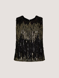 Apricot - Sequin Fringe Top