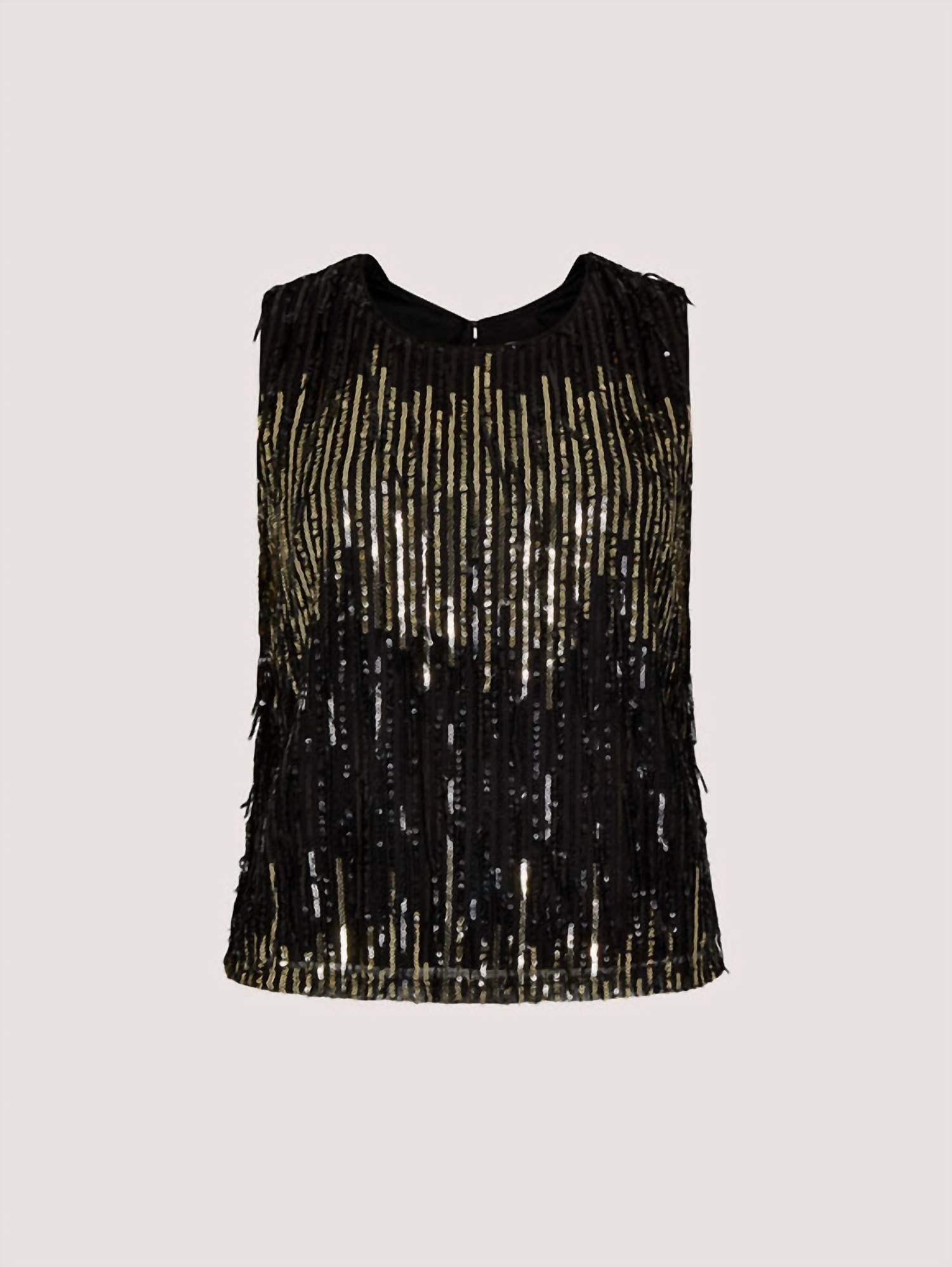Apricot - Sequin Fringe Top