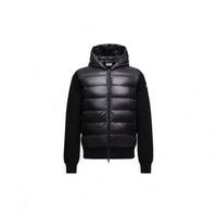 Moncler Padded Wool Zip-Up Hoodie in black - men's jacket - view 5