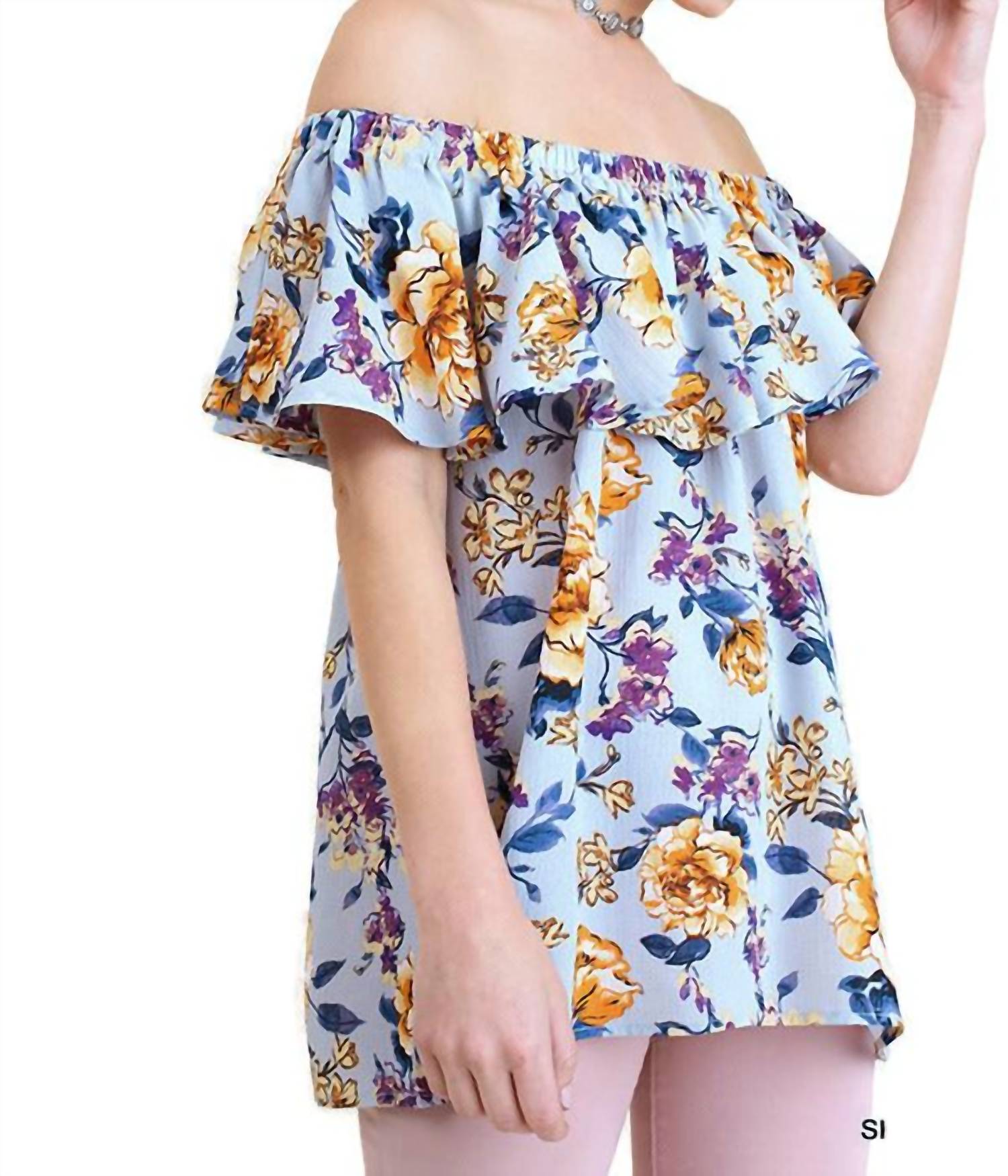 Umgee - Off The Shoulder Floral Print Top