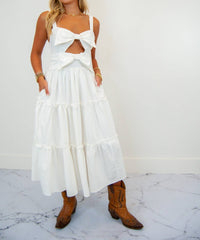 So Me - Cut Out Bow Tiered Dress