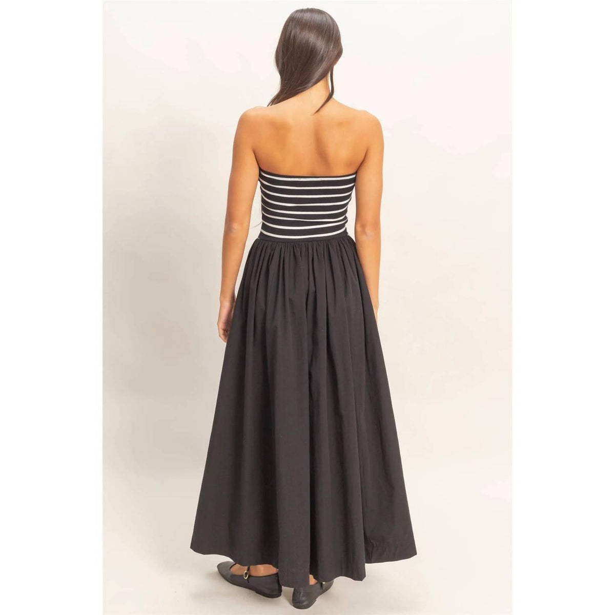 Hyfve - Striped Strapless Flowy Dress