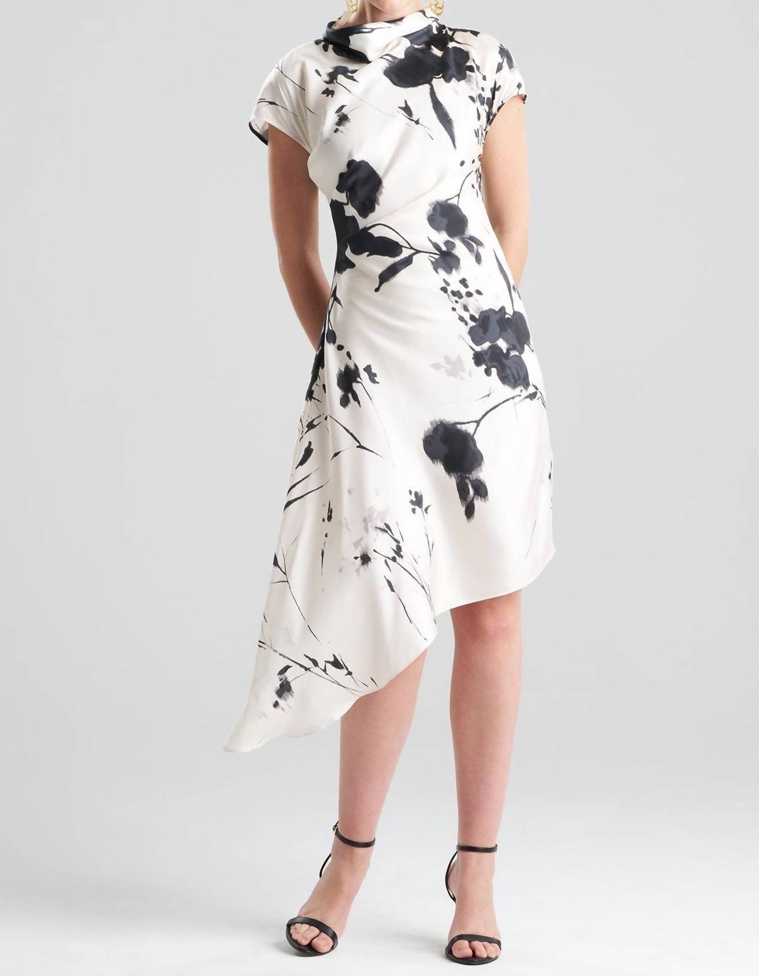 Natori - Asymmetric Pleated Dress