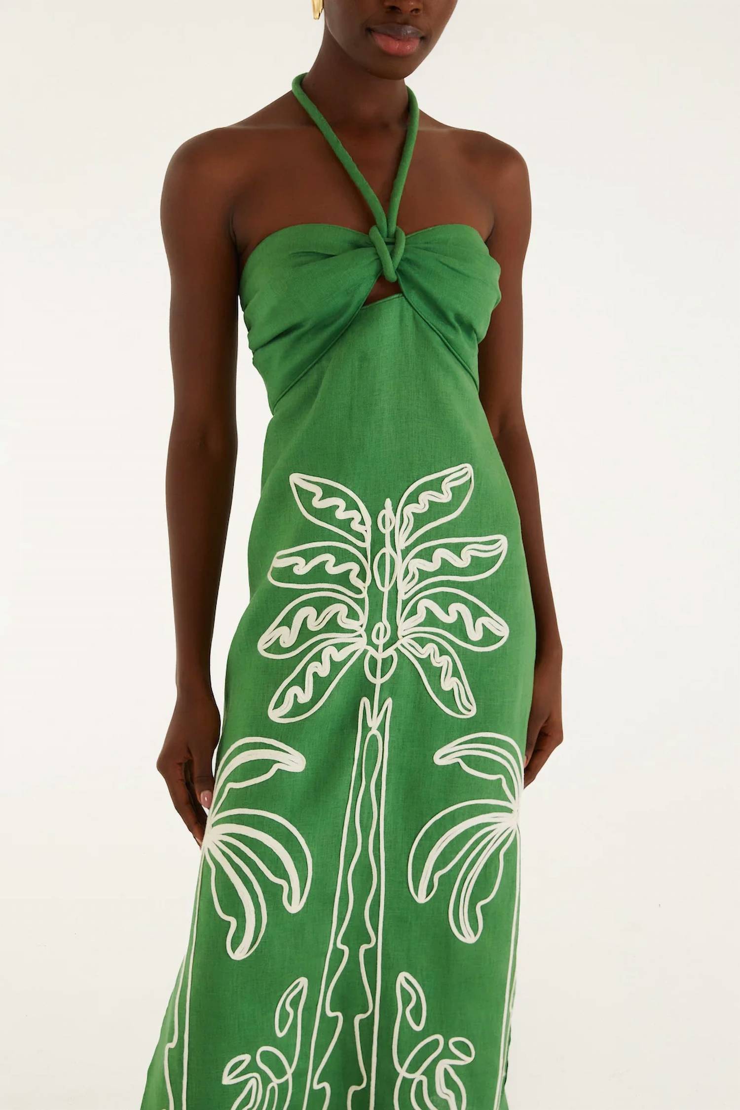 Farm Rio - Palm Tree Embroidery Dress