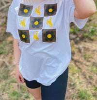 Chicka-D - Floral Steamboat Checkerboard Band Tee
