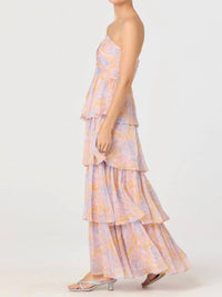 Astr - ANISHA STRAPLESS FLORAL RUFFLE MAXI DRESS