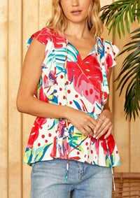 Emily Wonder - Tropical Breeze Peplum Top