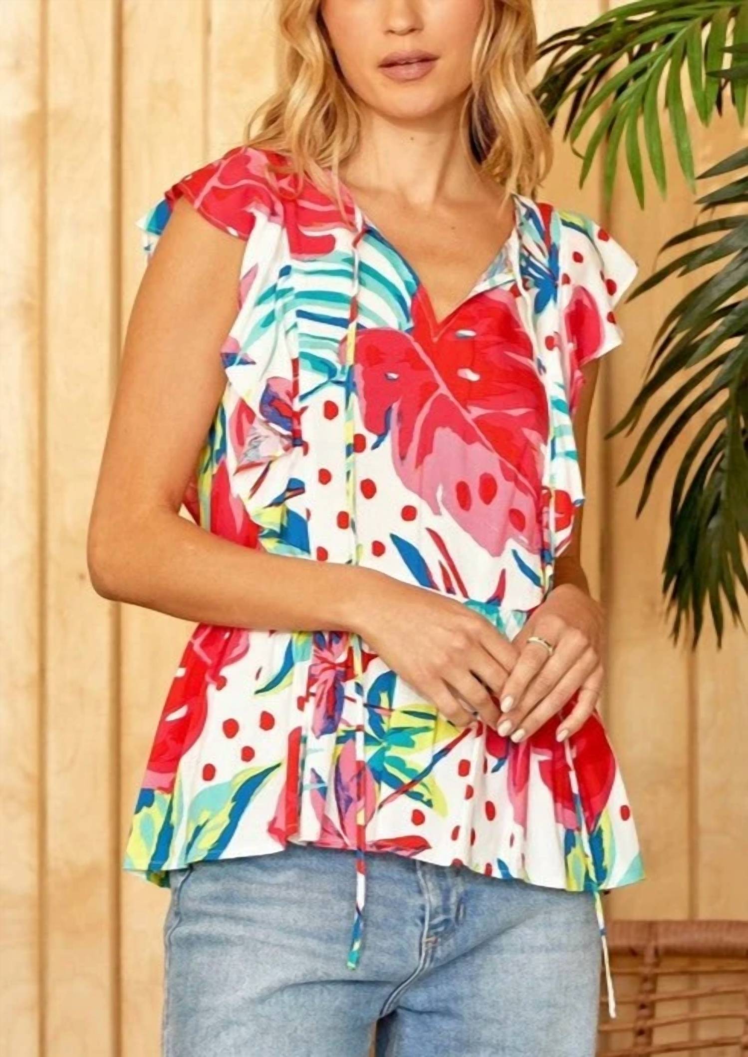 Emily Wonder - Tropical Breeze Peplum Top