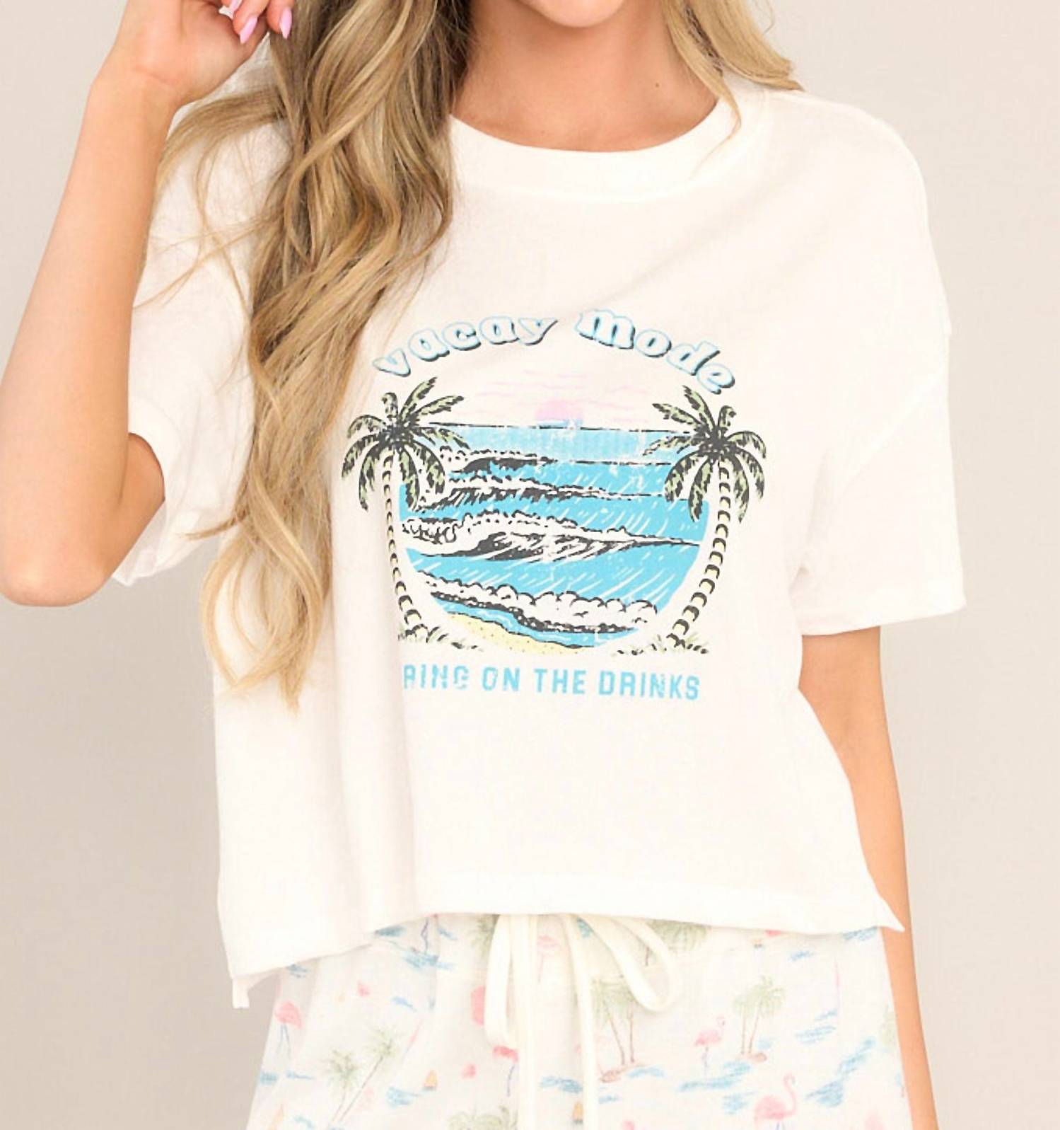 Z Supply Vacay Mode Tee in cloud dancer - women's t-shirt