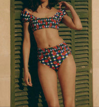 Hutch - Marin Smocked Puff Sleeve Bikini Top