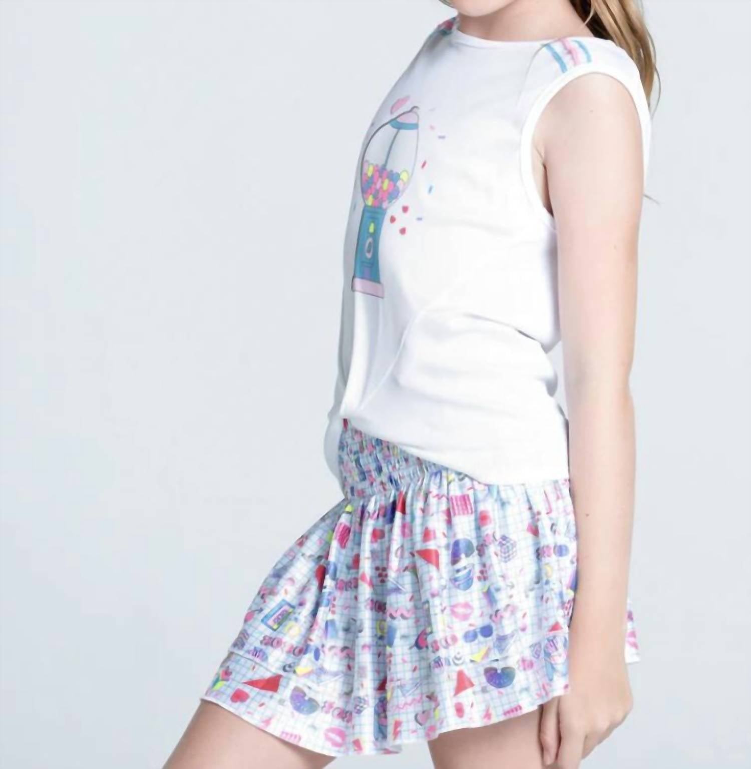 Lucky in Love Gumball Tank in love gumball tank in white - kids' tank top - alternate view