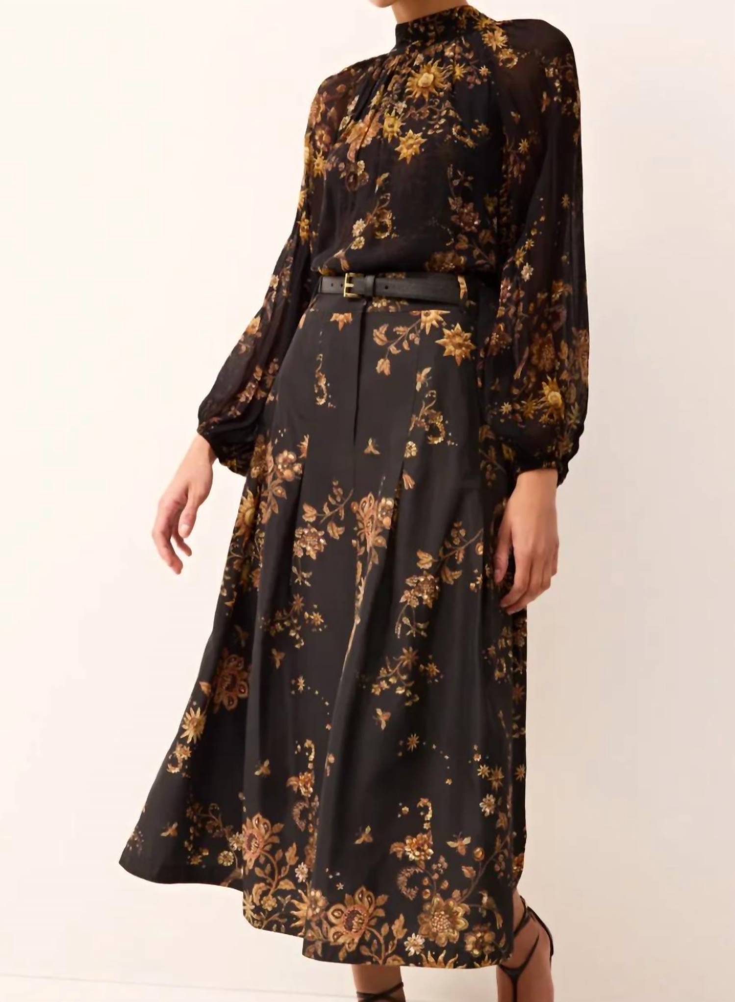 Marie Oliver Faith Midi Skirt in gilded 2 - women's skirt - detail view