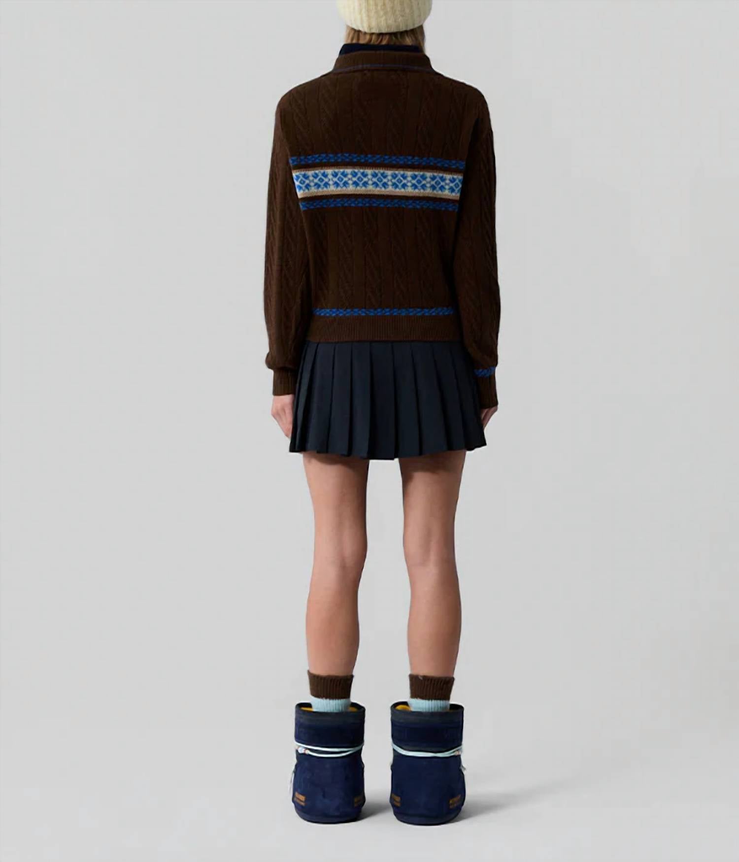 Guest In Residence - Cable Collegiate Polo Sweater