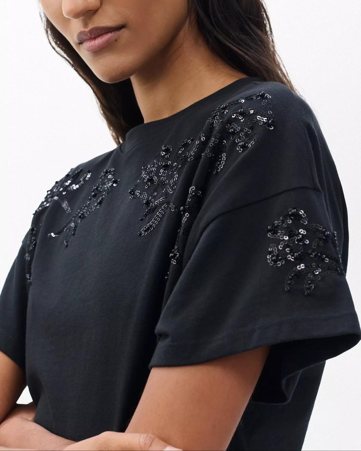 Rag & Bone - Kelly Boxy Beaded Floral Tee