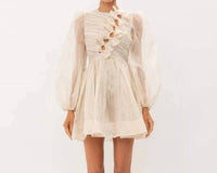 Sofie The Label - Romance Bow Lurex Organza Mini Dress With Bow Details
