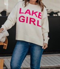Lakegirl Knit Sweater in ivory - women's sweater