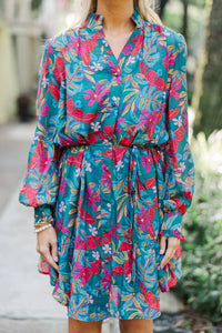 Fate - Print Tencel Blend Split Neck Dress