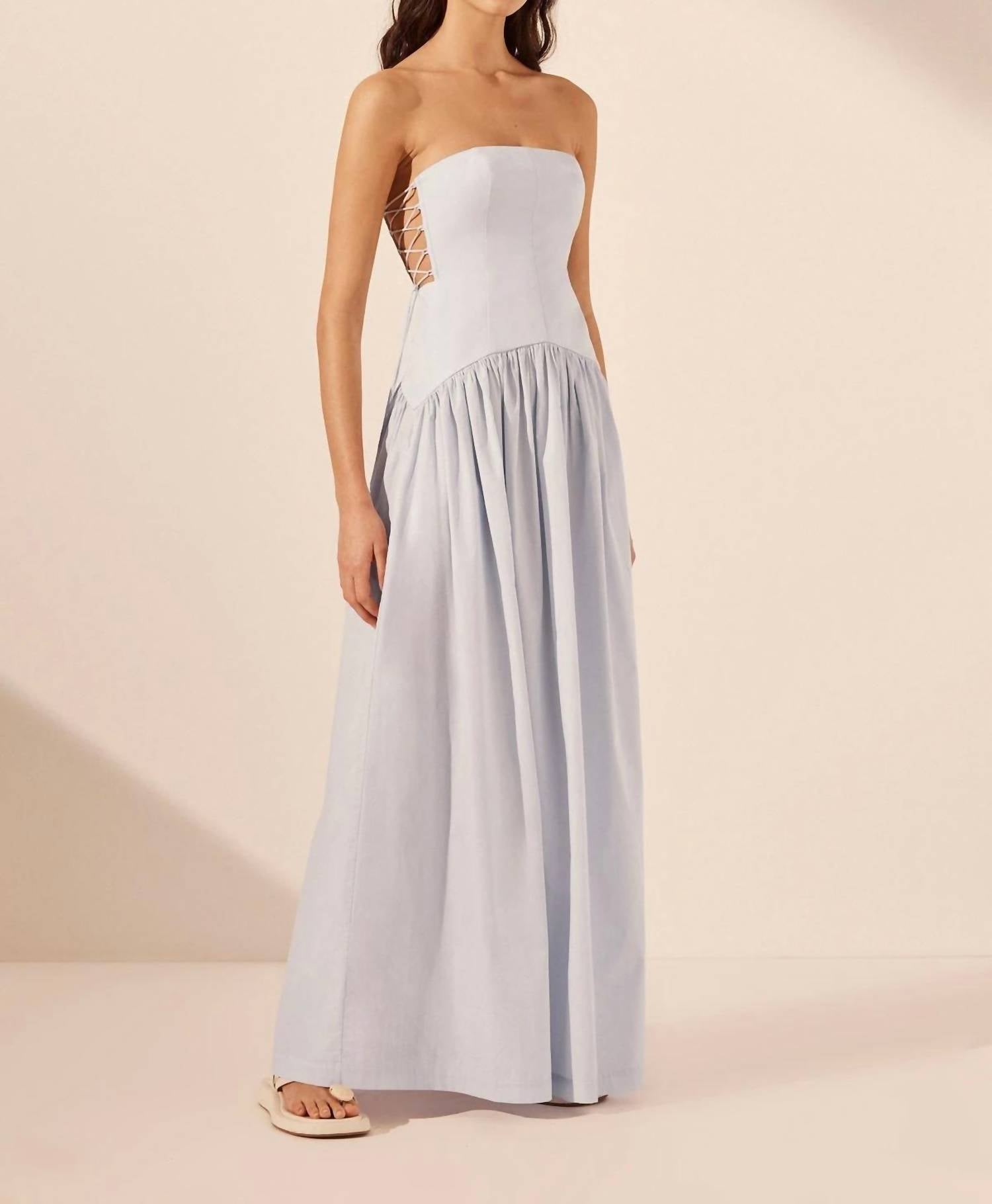 Shona Joy - Amada Lace Up Strapless Maxi Dress