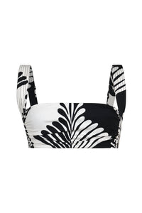 Johanna Ortiz Turkana Bikini Top in fans black ecru - women's swimwear - view 7